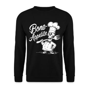 Bone Appetite Skeleton Chef - Unisex Sweatshirt - black - Front - Alina (178cm) & Michal (187cm)