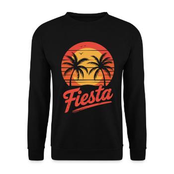 Sommer Party Shirt – Fiesta Feeling - Unisex Pullover - Schwarz - Vorne - Alina (178cm) & Michal (187cm)