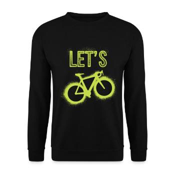 Let’s Ride – Neon Fahrrad - Unisex Pullover - Schwarz - Vorne - Alina (178cm) & Michal (187cm)