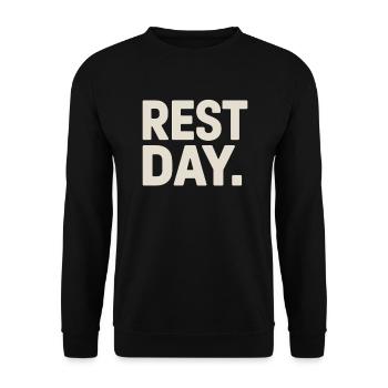 Jour de repos Entraînement Fitness Sport Chill Cheat Day - Sweat-shirt Unisexe - noir - Devant - Alina (178cm) & Michal (187cm)