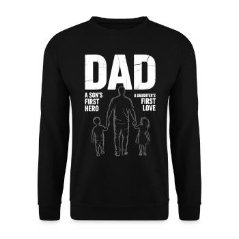 Papa – héros et premier amour - Sweat-shirt Unisexe - noir - Devant - Alina (178cm) & Michal (187cm)
