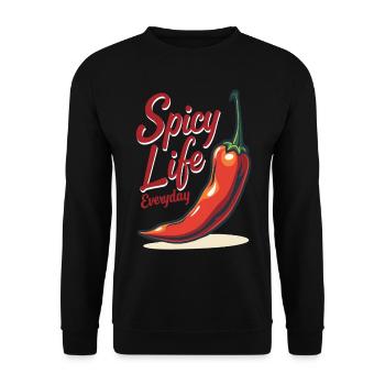 Spicy Life – Chili Vibes for Every Day - Unisex Sweatshirt - black - Front - Alina (178cm) & Michal (187cm)