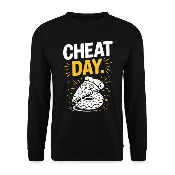 Cheat Day Fitness Enjoyment Break Training Workout - Unisex Sweatshirt - black - Front - Alina (178cm) & Michal (187cm)