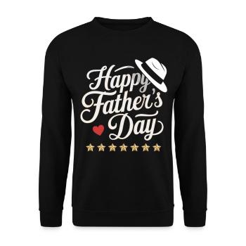 Father's Day Gift with Hat - Unisex Sweatshirt - black - Front - Alina (178cm) & Michal (187cm)