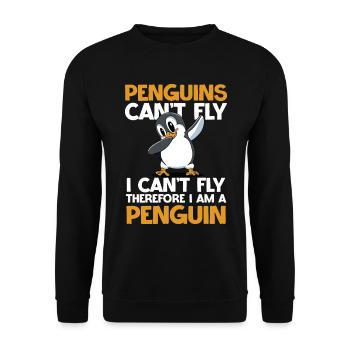 Penguins can't fly I'm a penguin - Unisex Sweatshirt - black - Front - Alina (178cm) & Michal (187cm)