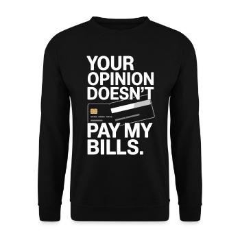 L’opinion de l’entrepreneur ne paie pas mes factures Freelance - Sweat-shirt Unisexe - noir - Devant - Alina (178cm) & Michal (187cm)