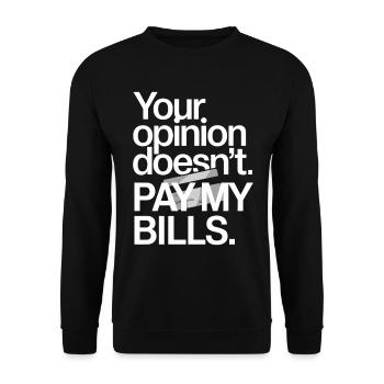 L’opinion de l’entrepreneur ne paie pas mes factures Freelance - Sweat-shirt Unisexe - noir - Devant - Alina (178cm) & Michal (187cm)