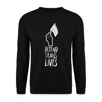 Transgender Trans LGBT Pride - Unisex Pullover - Schwarz - Vorne - Alina (178cm) & Michal (187cm)