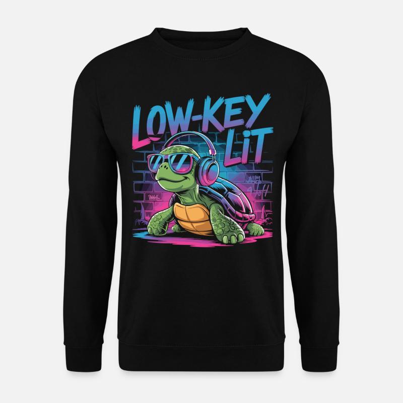 Low-Key Lit Turtle - Unisex Sweatshirt - black