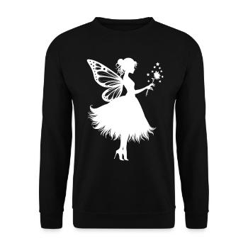 Magical fairy with flower - Unisex Sweatshirt - black - Front - Alina (178cm) & Michal (187cm)