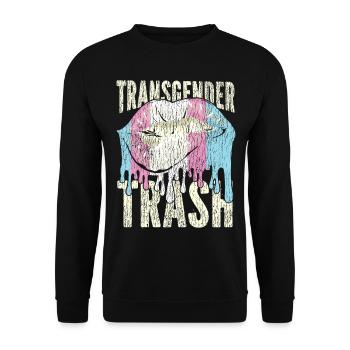 Transgender Trans LGBT Pride - Unisex Pullover - Schwarz - Vorne - Alina (178cm) & Michal (187cm)