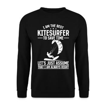 Watersports Kiteboarding - I am the best - Unisex Pullover - Schwarz - Vorne - Alina (178cm) & Michal (187cm)