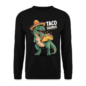 Taco meets dino - Unisex Sweatshirt - black - Front - Alina (178cm) & Michal (187cm)