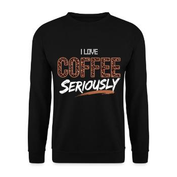 J’aime la chemise Coffee - Sweat-shirt Unisexe - noir - Devant - Alina (178cm) & Michal (187cm)