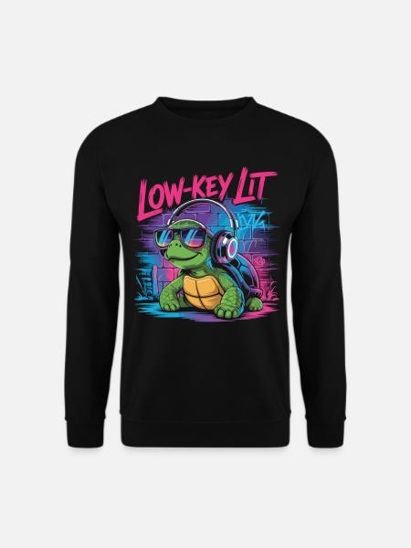 Low-Key Lit Turtle - Unisex Sweatshirt - black