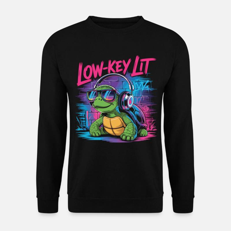 Low-Key Lit Turtle - Unisex Sweatshirt - black