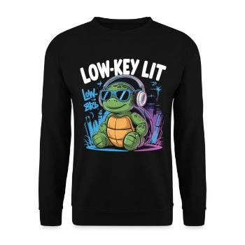Chill toad in low-key style - Unisex Sweatshirt - black - Front - Alina (178cm) & Michal (187cm)