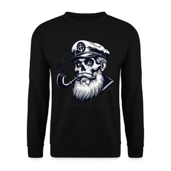 Capitaine Hambourg St Pauli Crâne de la ville hanséatique - Sweat-shirt Unisexe - noir - Devant - Alina (178cm) & Michal (187cm)