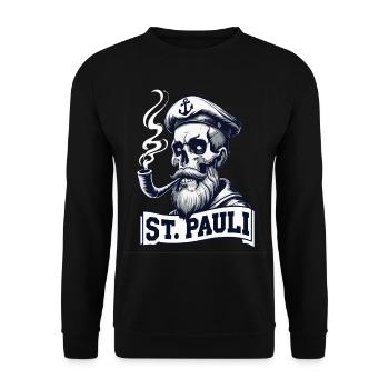St.Pauli Kiez Hamburg Totenkopf Sankt Pauli - Sweat-shirt Unisexe - noir - Devant - Alina (178cm) & Michal (187cm)