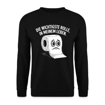 Die Wichtigste Rolle in meinem Leben - Lustig - Unisex Pullover - Schwarz - Vorne - Alina (178cm) & Michal (187cm)