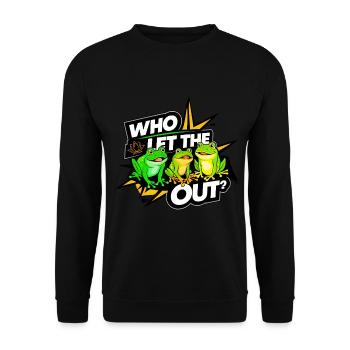 Funny Frog Lovers Who Let The Frogs Out - Unisex Sweatshirt - black - Front - Alina (178cm) & Michal (187cm)