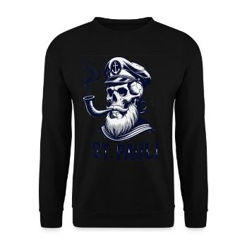 St.Pauli Kiez Hamburg Totenkopf Sankt Pauli - Unisex Pullover - Schwarz - Vorne - Alina (178cm) & Michal (187cm)