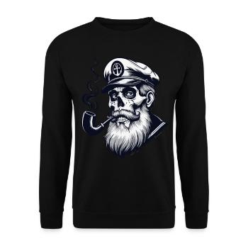 Capitaine Hambourg St Pauli Crâne de la ville hanséatique - Sweat-shirt Unisexe - noir - Devant - Alina (178cm) & Michal (187cm)