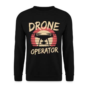 Opérateur de drone style vintage - Sweat-shirt Unisexe - noir - Devant - Alina (178cm) & Michal (187cm)