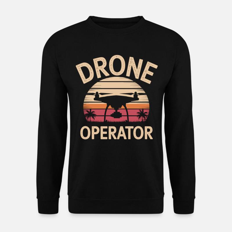 Pilote de drone look rétro - Sweat-shirt Unisexe - noir