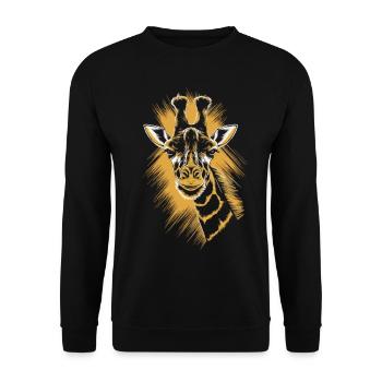 Giraffe with character in sketch style - Unisex Sweatshirt - black - Front - Alina (178cm) & Michal (187cm)