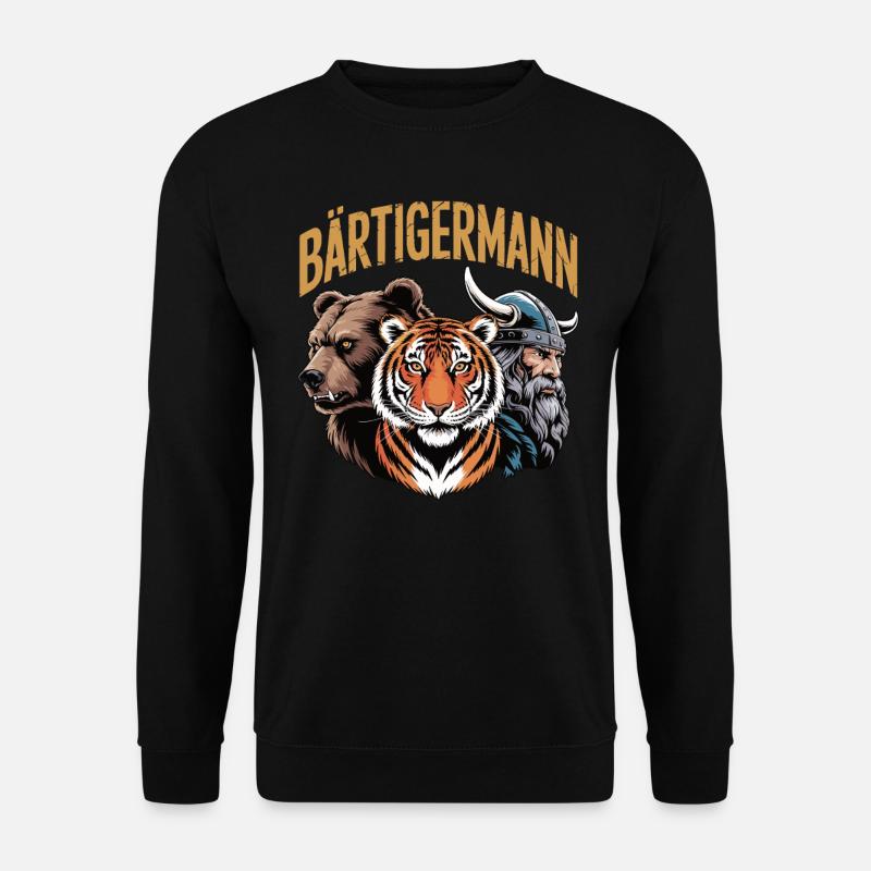 BärTigerMann – Wild. Stark. - Unisex Pullover - Schwarz