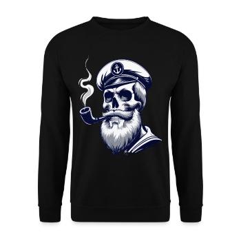 Capitaine Hambourg St Pauli Crâne de la ville hanséatique - Sweat-shirt Unisexe - noir - Devant - Alina (178cm) & Michal (187cm)