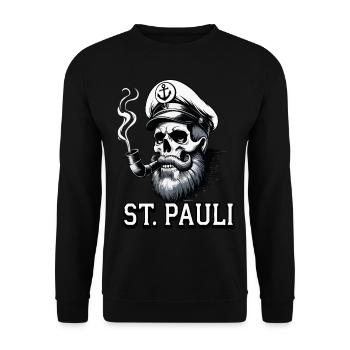 St.Pauli Kiez Hamburg Totenkopf Sankt Pauli - Sweat-shirt Unisexe - noir - Devant - Alina (178cm) & Michal (187cm)