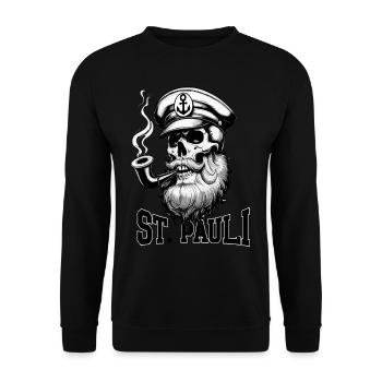 St.Pauli Kiez Hamburg Totenkopf Sankt Pauli - Sweat-shirt Unisexe - noir - Devant - Alina (178cm) & Michal (187cm)