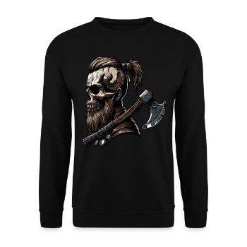 Odin Wikinger Valhalla Vikinger Hammer Thor Odin - Unisex Pullover - Schwarz - Vorne - Alina (178cm) & Michal (187cm)