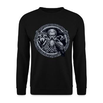 Odin Wikinger Valhalla Vikinger Hammer Thor Odin - Unisex Pullover - Schwarz - Vorne - Alina (178cm) & Michal (187cm)