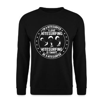 Kiteboarding - Kitesurfing is smart Be a - Unisex Pullover - Schwarz - Vorne - Alina (178cm) & Michal (187cm)