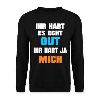Tu l’as bien, tu m’as eu, drôle, professionnel - Sweat-shirt Unisexe - noir - Devant - Alina (178cm) & Michal (187cm)