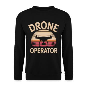 Drone Pilot Sunset - Unisex Sweatshirt - black - Front - Alina (178cm) & Michal (187cm)