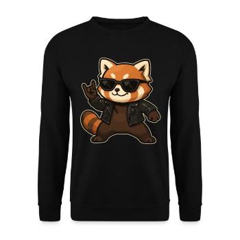 Musique Rock, Panda Roux, Main De Roche, Heavy Metal - Sweat-shirt Unisexe - noir - Devant - Alina (178cm) & Michal (187cm)
