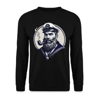 Capitaine Hambourg St Pauli Crâne de la ville hanséatique - Sweat-shirt Unisexe - noir - Devant - Alina (178cm) & Michal (187cm)