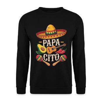 Papacito au piment - Sweat-shirt Unisexe - noir - Devant - Alina (178cm) & Michal (187cm)