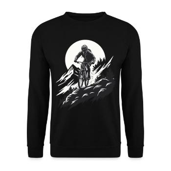 Aventure en VTT dans la nature - Sweat-shirt Unisexe - noir - Devant - Alina (178cm) & Michal (187cm)