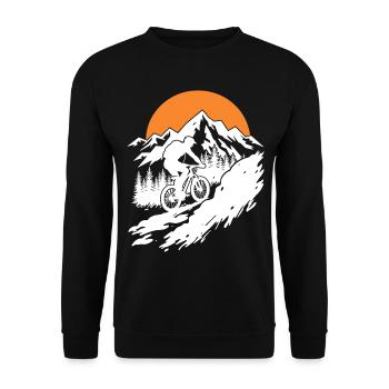 Aventure en VTT dans la nature - Sweat-shirt Unisexe - noir - Devant - Alina (178cm) & Michal (187cm)