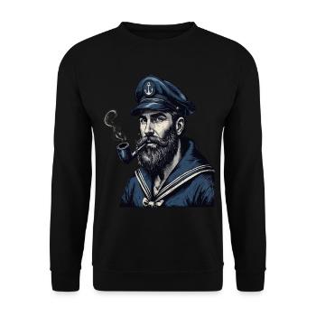 Capitaine Hambourg St Pauli Crâne de la ville hanséatique - Sweat-shirt Unisexe - noir - Devant - Alina (178cm) & Michal (187cm)