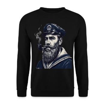 Capitaine Hambourg St Pauli Crâne de la ville hanséatique - Sweat-shirt Unisexe - noir - Devant - Alina (178cm) & Michal (187cm)