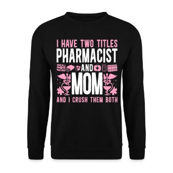 Technicien en pharmacie - Sweat-shirt Unisexe - noir - Devant - Alina (178cm) & Michal (187cm)