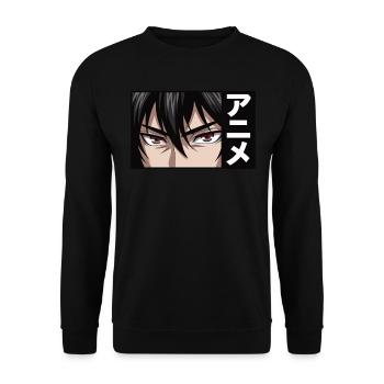 Anime eyes - Unisex Sweatshirt - black - Front - Alina (178cm) & Michal (187cm)