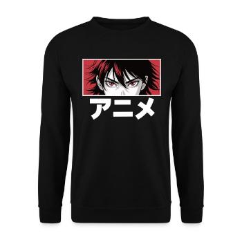 Anime eyes - Unisex Sweatshirt - black - Front - Alina (178cm) & Michal (187cm)