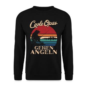 Cool Grandpas Go Fishing Retro Grandpa - Unisex Sweatshirt - black - Front - Alina (178cm) & Michal (187cm)